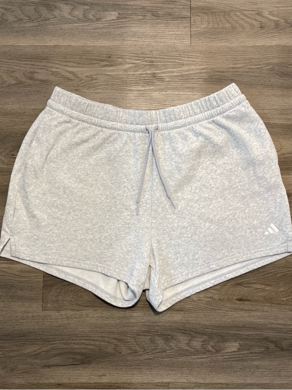 adidas Light Heather Gray Knit Athletic Shorts